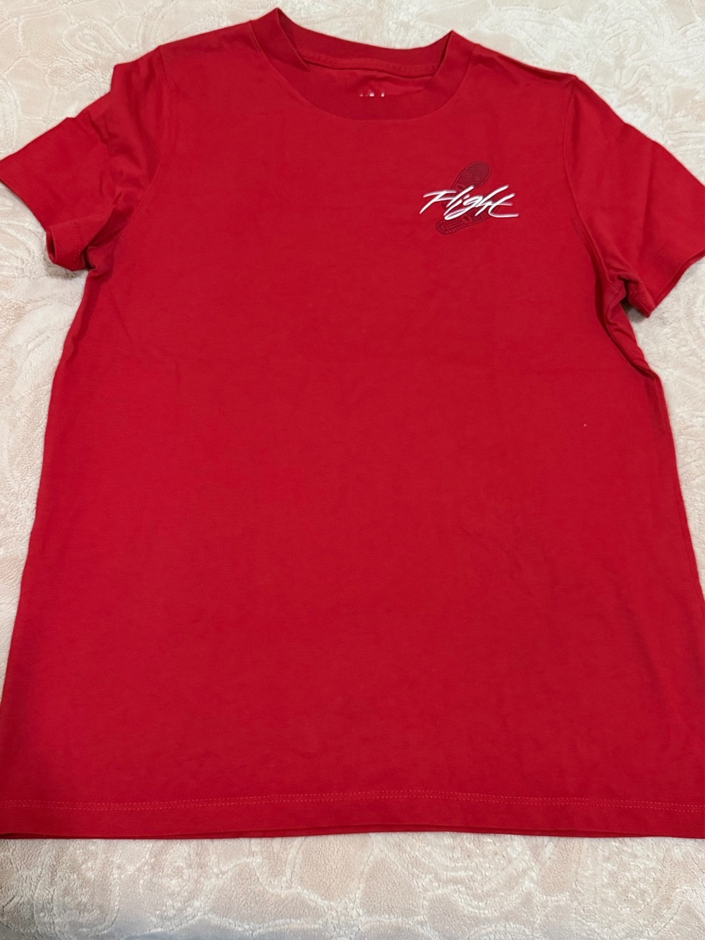 Jordan Men's Red Crewneck 'Flight' Logo Tee
